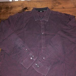 Men’s Alfani Dress Shirt - Sz XXL, Regular Fit, Red & Black